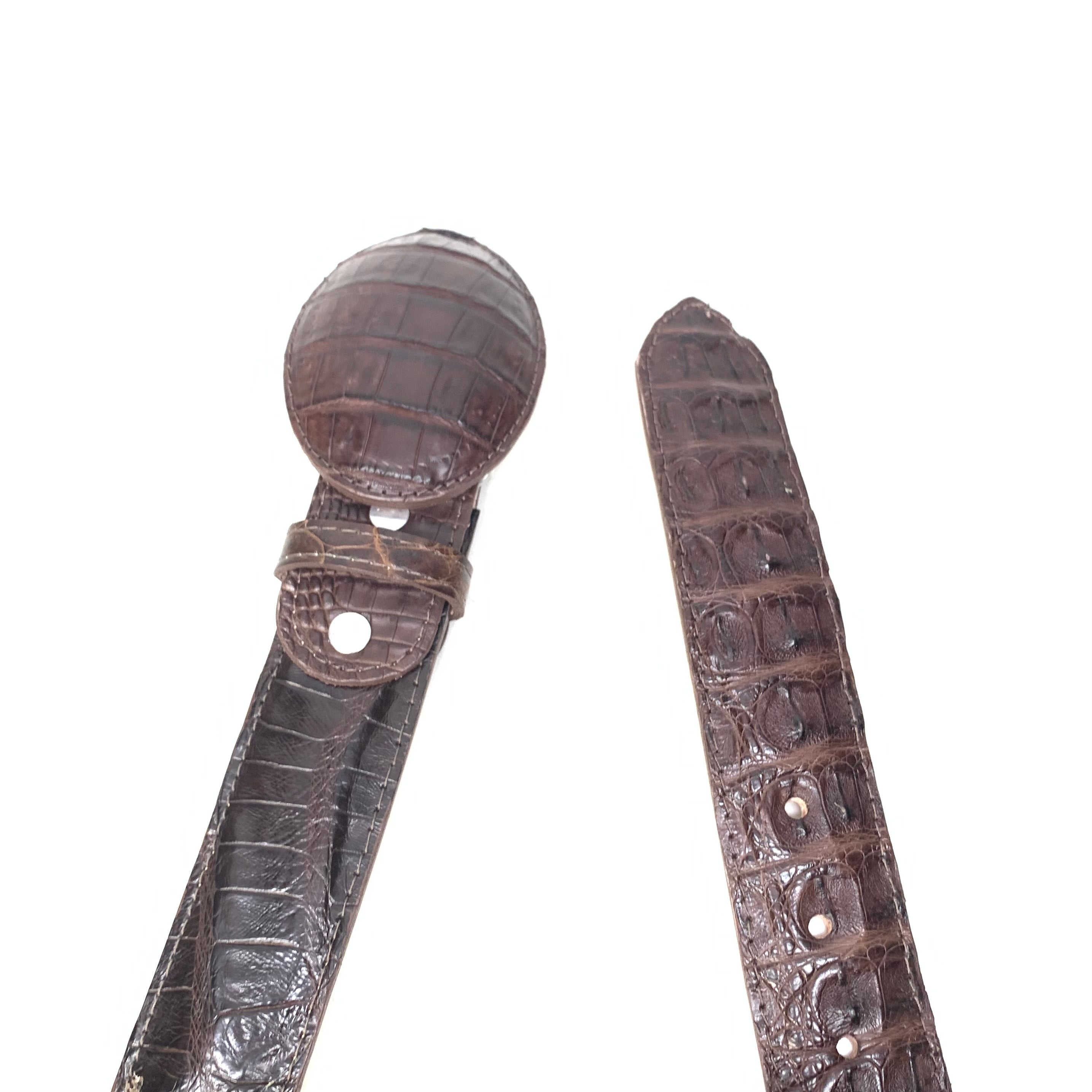 Kashani Chocolate Brown Crocodile Belt - Dudes Boutique