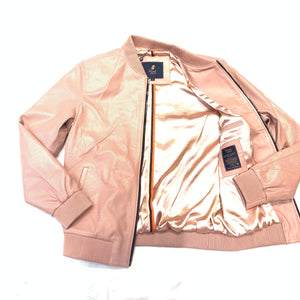 Kashani Salmon Perforated Lambskin Bomber Jacket - Dudes Boutique