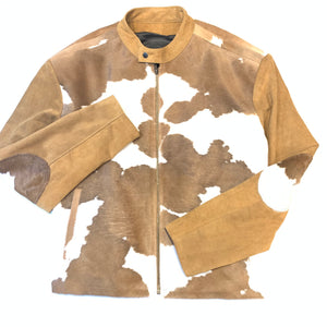 Kashani Tan Pony Hair Suede Bomber Jacket - Dudes Boutique