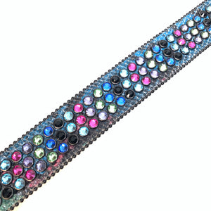 b.b. Simon Globe Triple Row Multi-color Fully Loaded Crystal Belt - Dudes Boutique