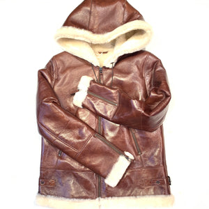 Barya NewYork Ladies Whiskey Lambskin Hooded Shearling - Dudes Boutique