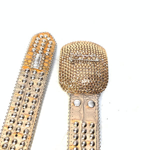 b.b. Simon "Gold Numbers" Studded Crystal Belt - Dudes Boutique