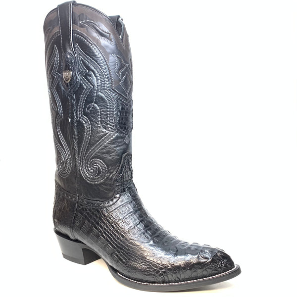 Wild West Boots Black Hornback J-toe Cowboy Boots - Dudes Boutique
