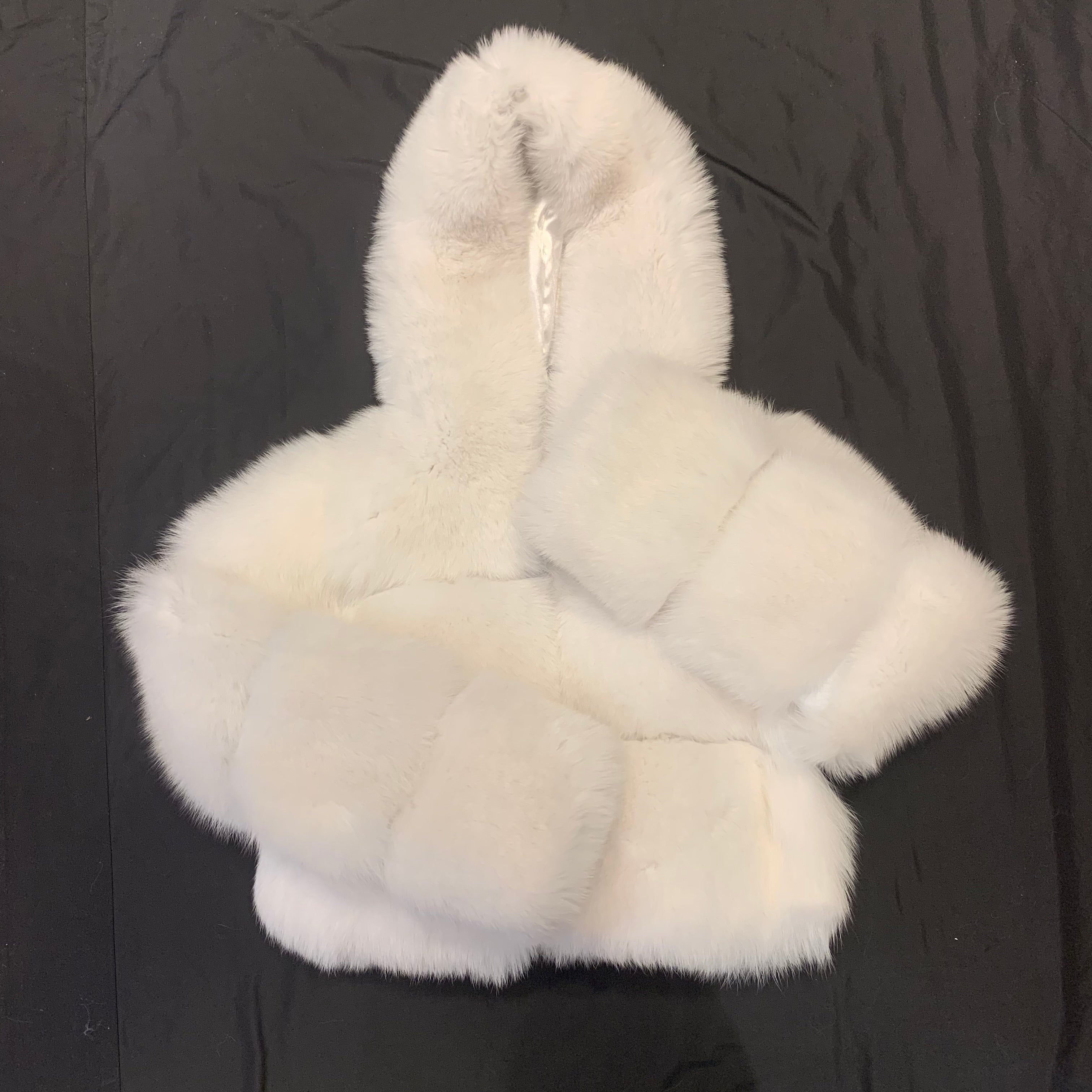 Barya NewYork Women's White Spliced  Arctic Fox Fur Hooded Coat - Dudes Boutique