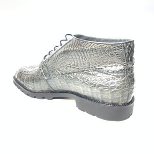 Los Altos Gray Horn-back Crocodile Ankle Boots - Dudes Boutique