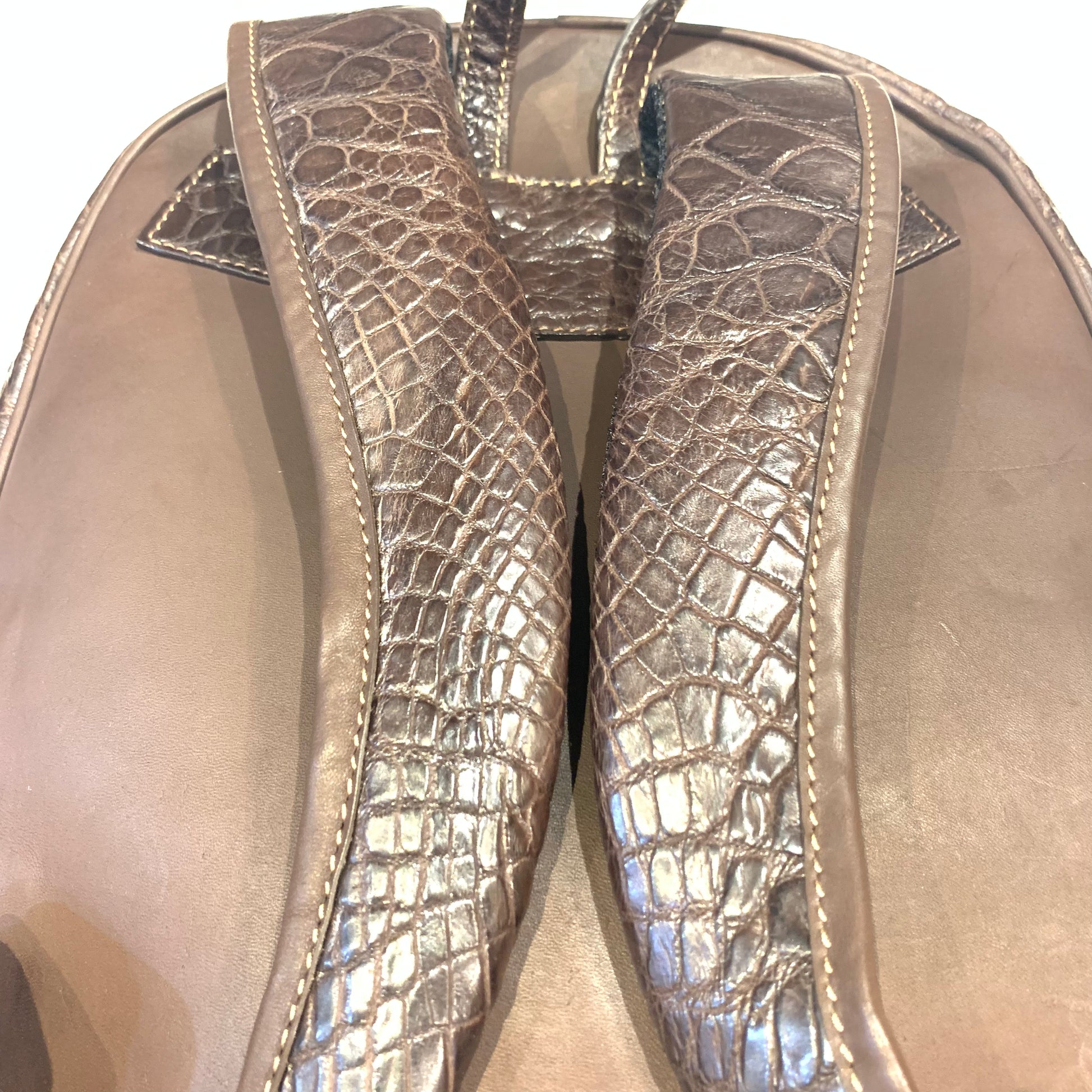 Kashani Chocolate Brown All-Over Alligator Backpack - Dudes Boutique