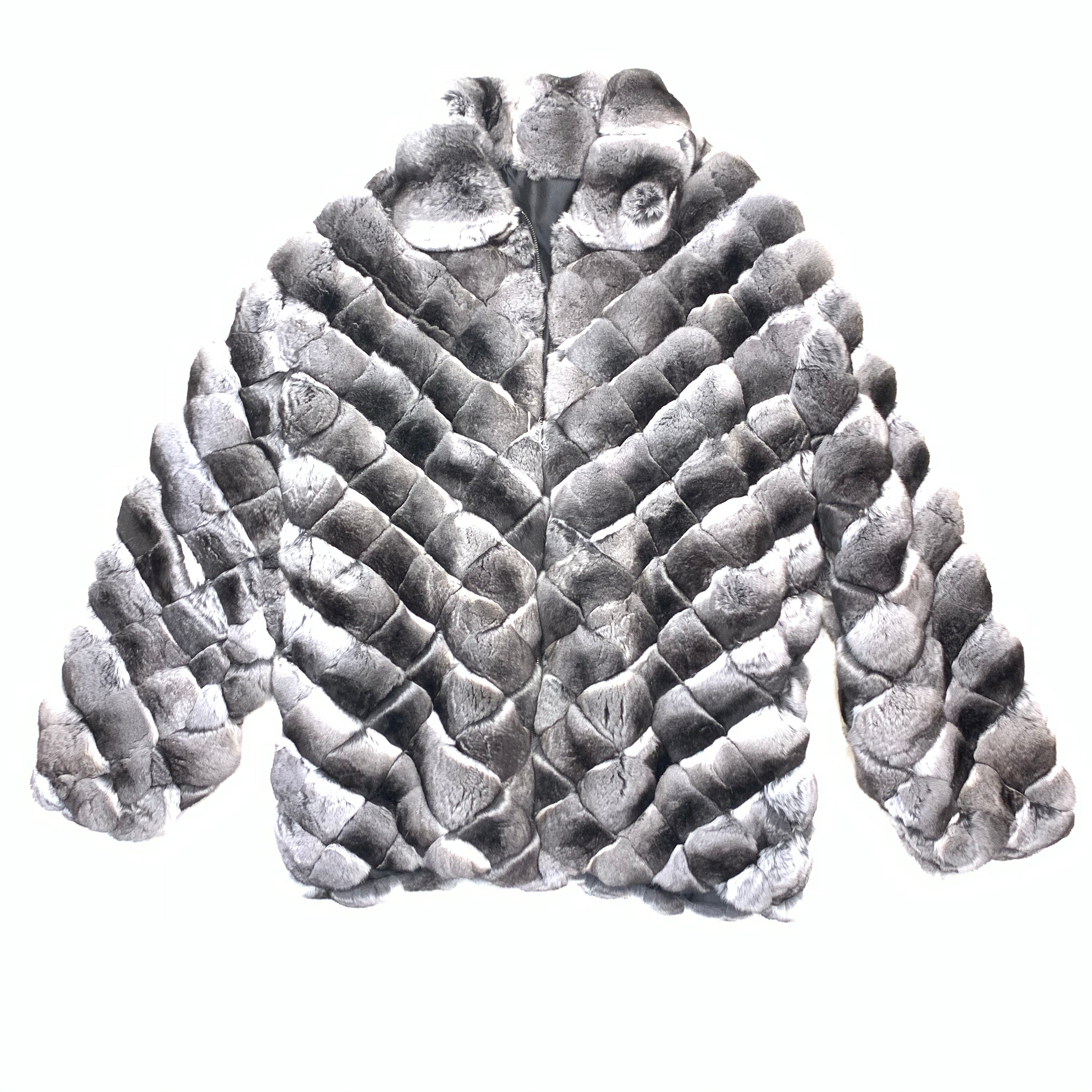 Kashani Men's Diamond Cut Full Chinchilla Coat - Dudes Boutique