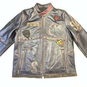 Barya NewYork War Zone Patched Lambskin Bomber Jacket - Dudes Boutique