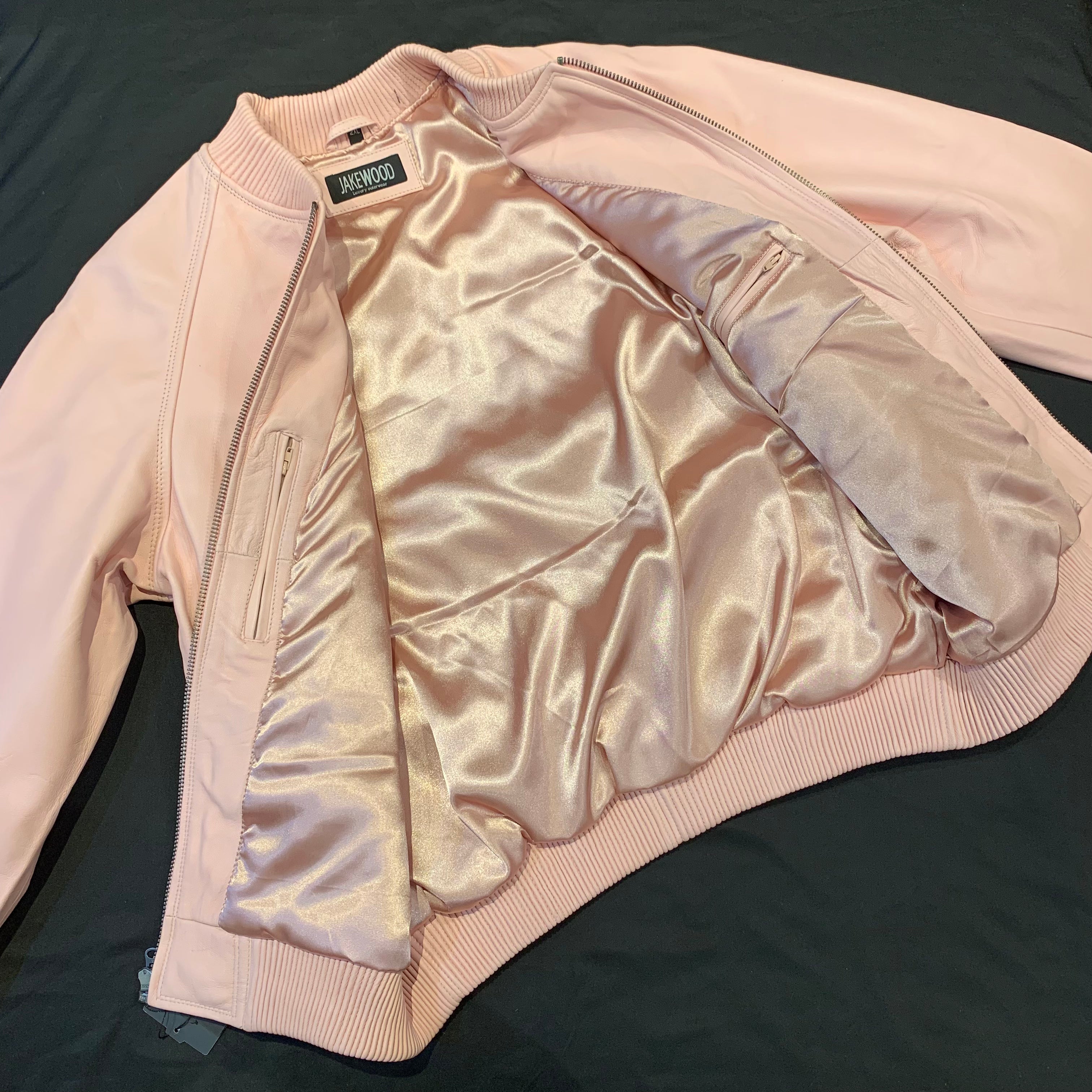 Kashani Men's Pink Salmon Lambskin Varsity Jacket - Dudes Boutique