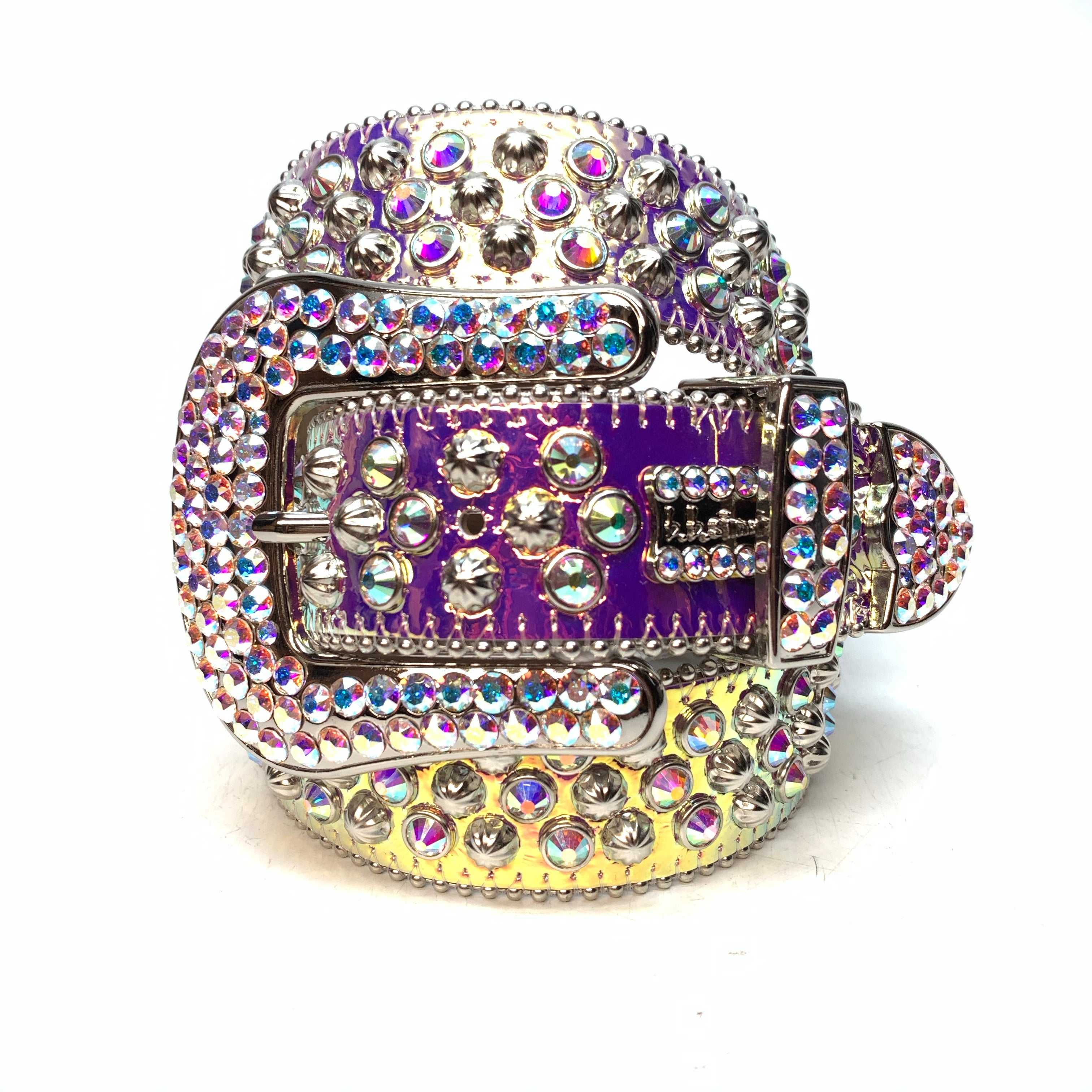 b.b. Simon 'Nebula Two Tone' Big B Studded Crystal Belt - Dudes Boutique