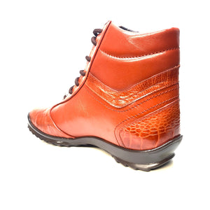 Los Altos Cognac Ostrich Leg High-top Sneakers - Dudes Boutique