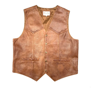 Scully Men's Brown Vintage Lambskin Vest - Dudes Boutique