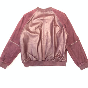 Kashnai Wine Suede Lamb Classic Bomber Jacket - Dudes Boutique