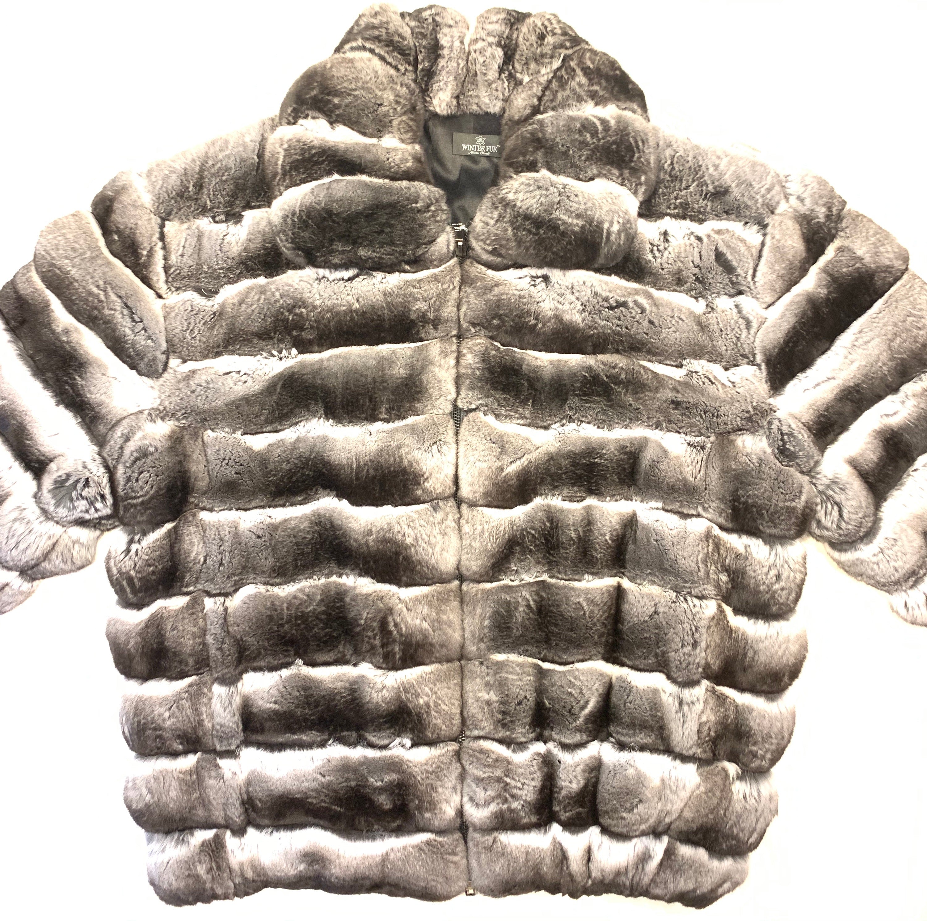 Kashani Men's Full Skin Chinchilla Bomber Fur Coat - Dudes Boutique