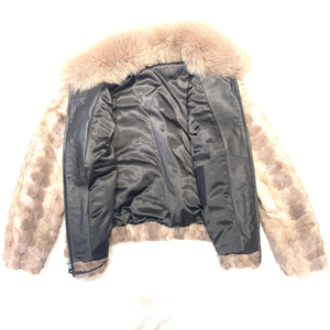 Temer Men's Ice Grey Mink Fur Bomber Coat - Dudes Boutique