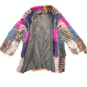 Kashani Ladies 3/4 Multi Color Fox Fur Coat - Dudes Boutique