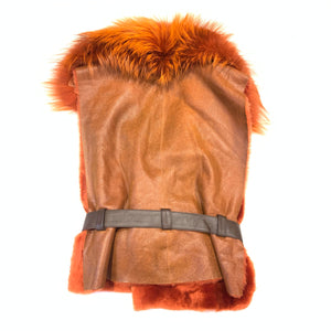 Kashani Ladies Rust Strap Shearling Vest - Dudes Boutique