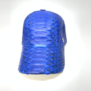 Barya NewYork All-Over Royal Blue Python Strap-Back Base Ball Hat - Dudes Boutique