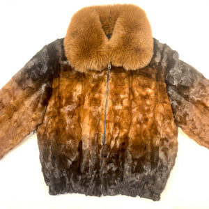 Kashani Women's Chocolate Brown Two Tone Diamond Cut Mink Fur Coat - Dudes Boutique