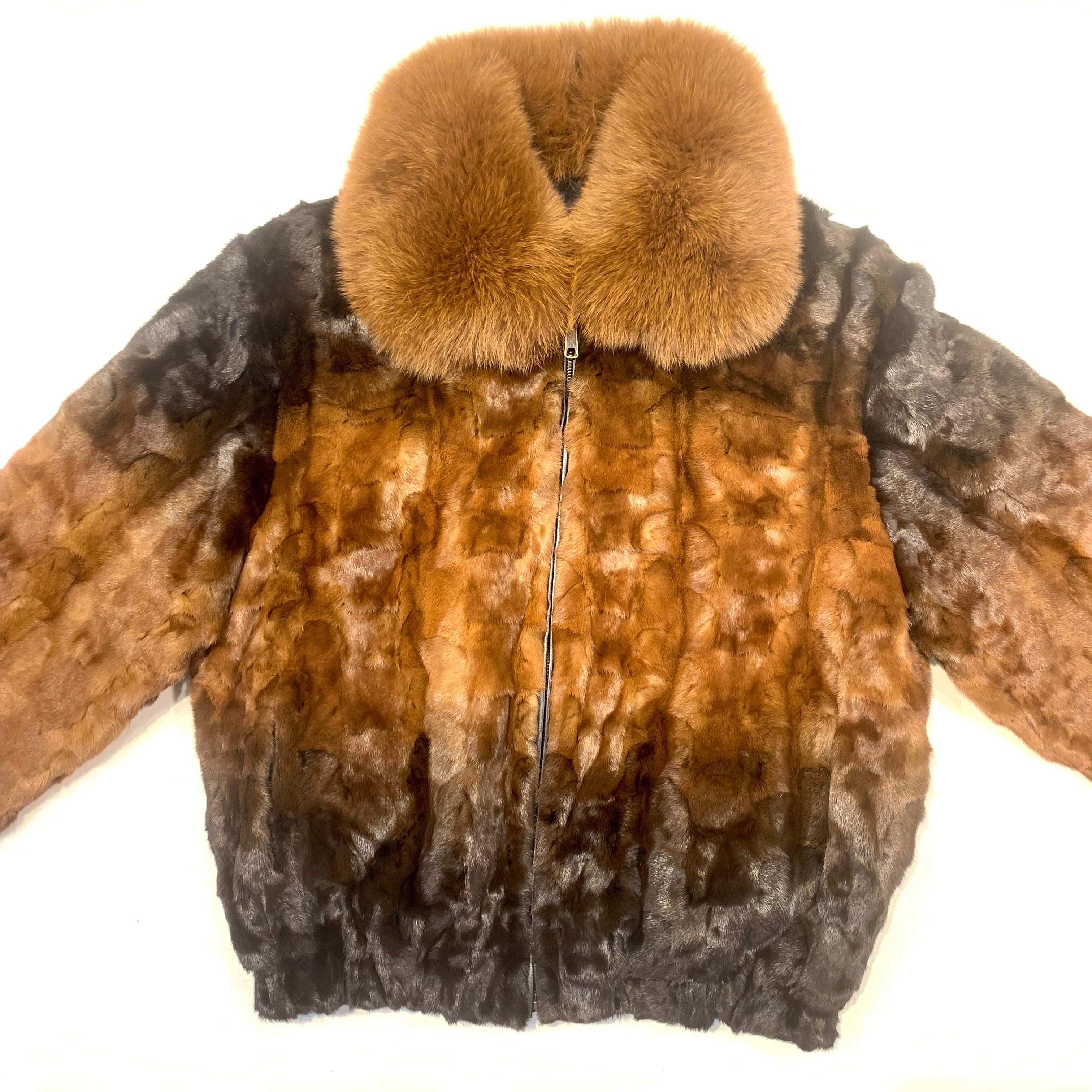 Kashani Women's Chocolate Brown Two Tone Diamond Cut Mink Fur Coat - Dudes Boutique