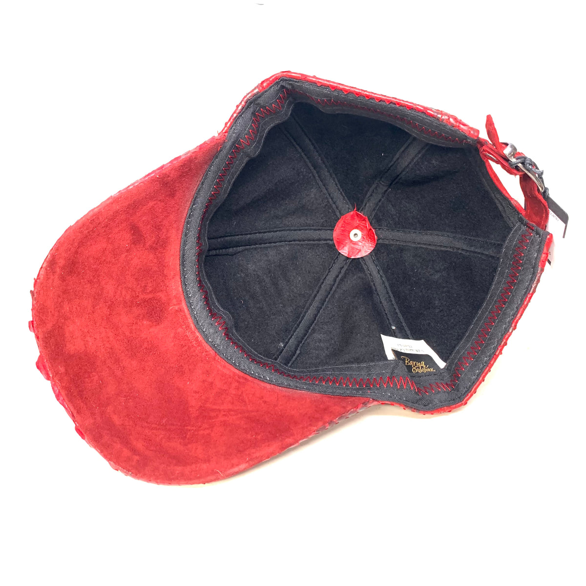 Barya NewYork All-Over Red Python Strap-Back Base Ball Hat - Dudes Boutique
