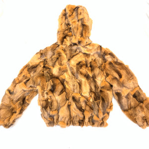 Kashani Women's Whiskey Full Fox Hooded Fur Coat - Dudes Boutique