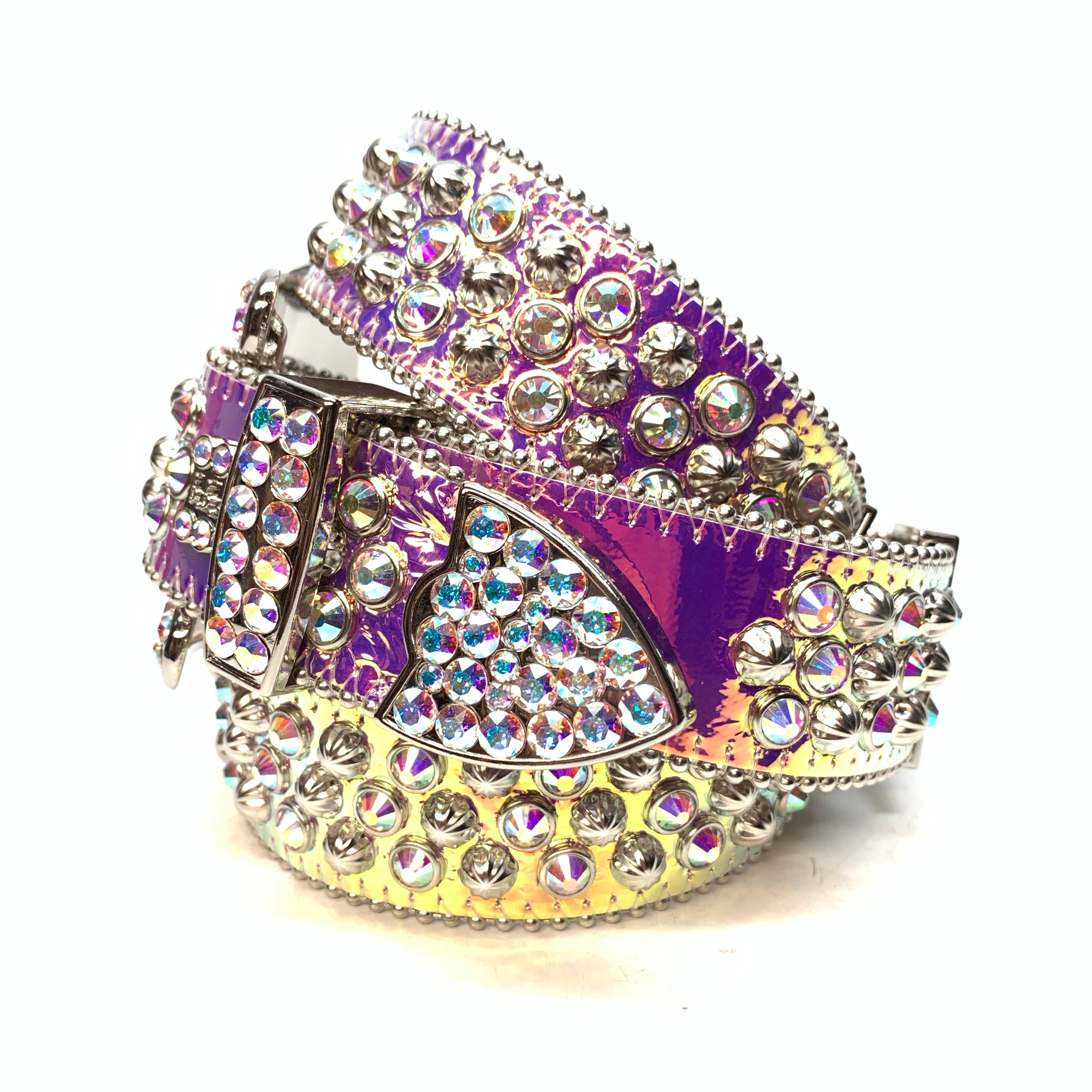 b.b. Simon 'Nebula Two Tone' Big B Studded Crystal Belt - Dudes Boutique