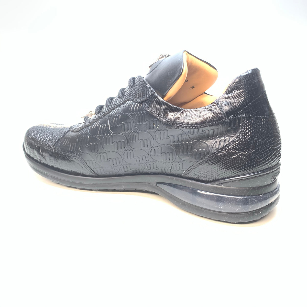 Mauri 8741/2 Black Stingray Lizard Ostrich Leg Sneakers - Dudes Boutique