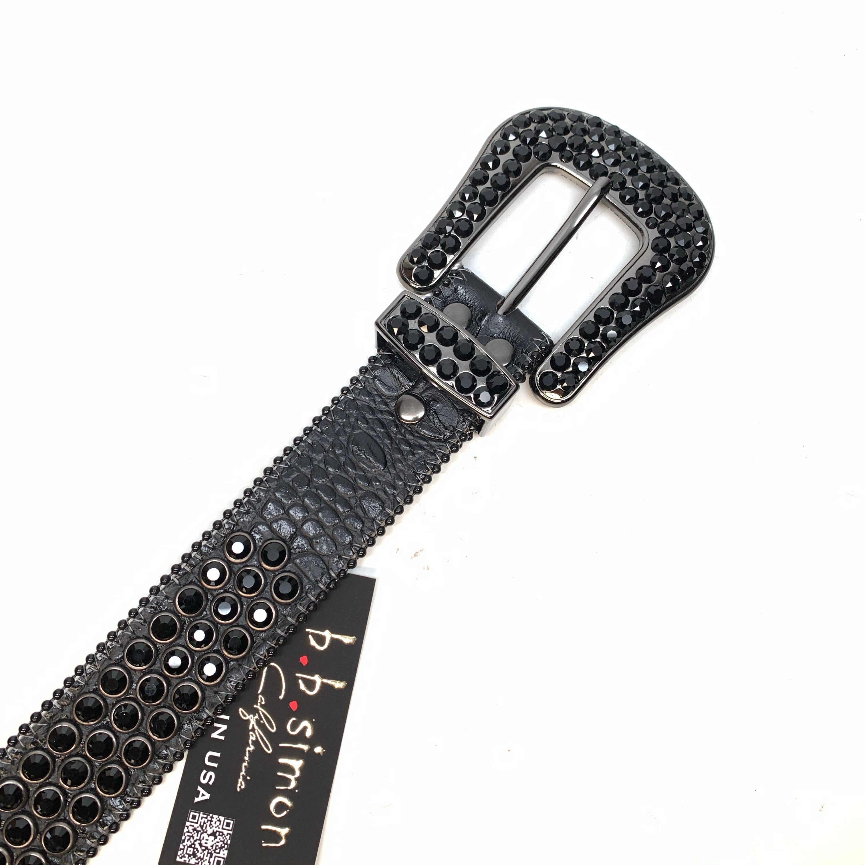 b.b. Simon Blackout Khayyam Fully Loaded Crystal Belt – Dudes Boutique