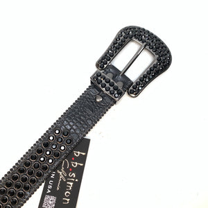 b.b. Simon Blackout Khayyam Fully Loaded Crystal Belt - Dudes Boutique