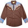 Scully Men's Denim Blue Chocolate Western Shirt - Dudes Boutique