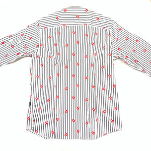 Barabas French Lips White Button Up Shirt - Dudes Boutique