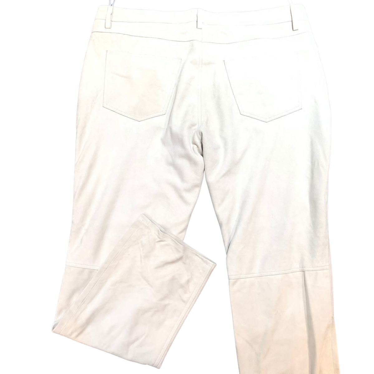 Kashani Men's White Suede Straight Cut Pants - Dudes Boutique