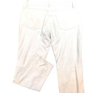 Kashani Men's White Suede Straight Cut Pants - Dudes Boutique