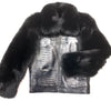 Kashani Black All Over Alligator Fox Sleeve Jacket - Dudes Boutique