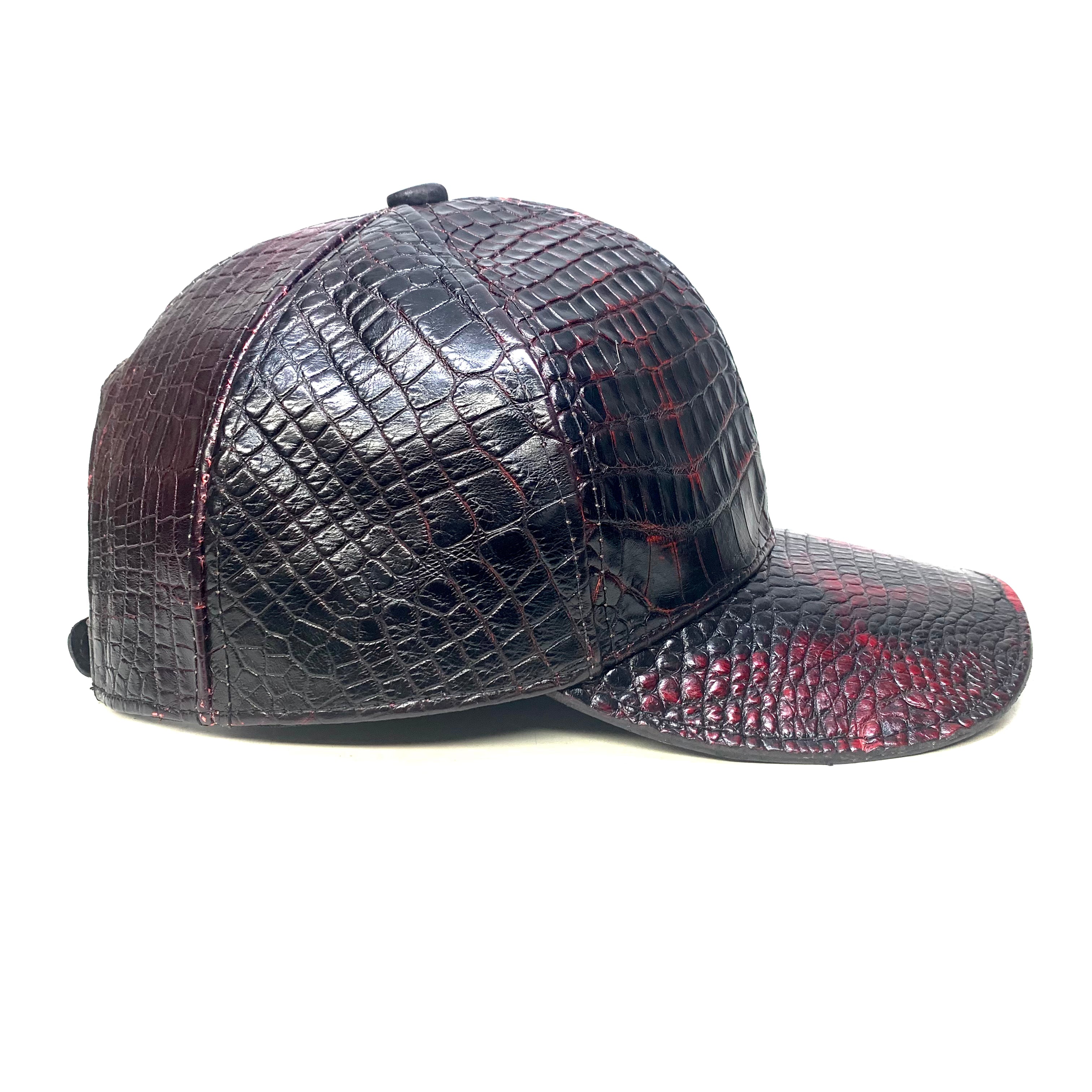 Kashani Black Cherry All Over Alligator Strap-back Hat - Dudes Boutique