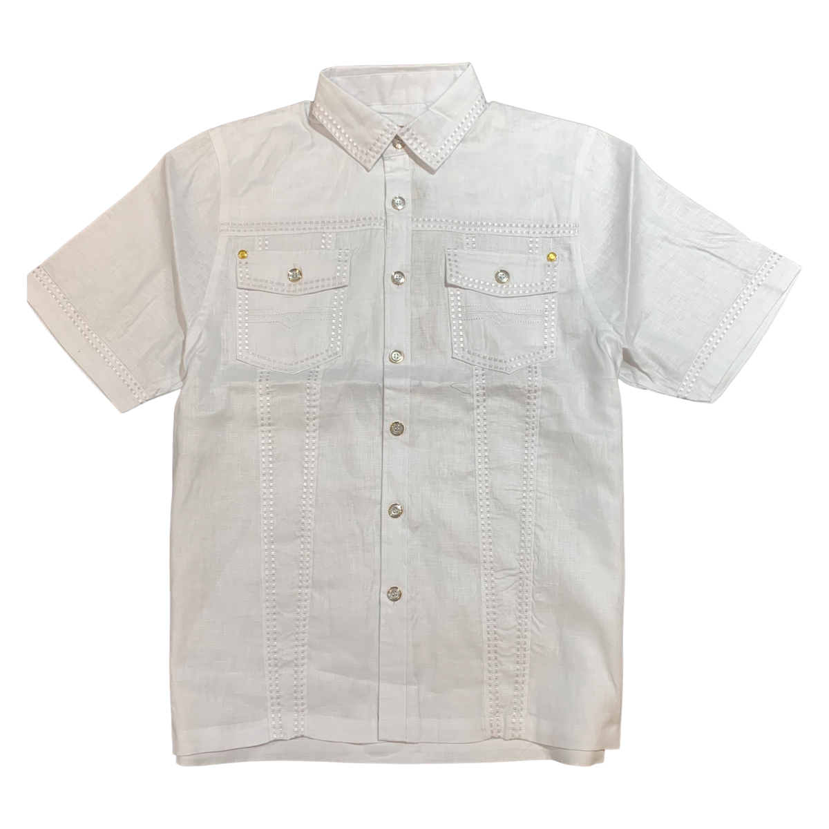 Prestige White Double Stitch Linen Shirt - Dudes Boutique