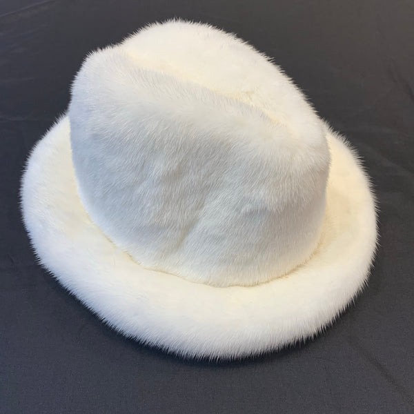 Kashani Men's White  Full Mink Top Hat - Dudes Boutique