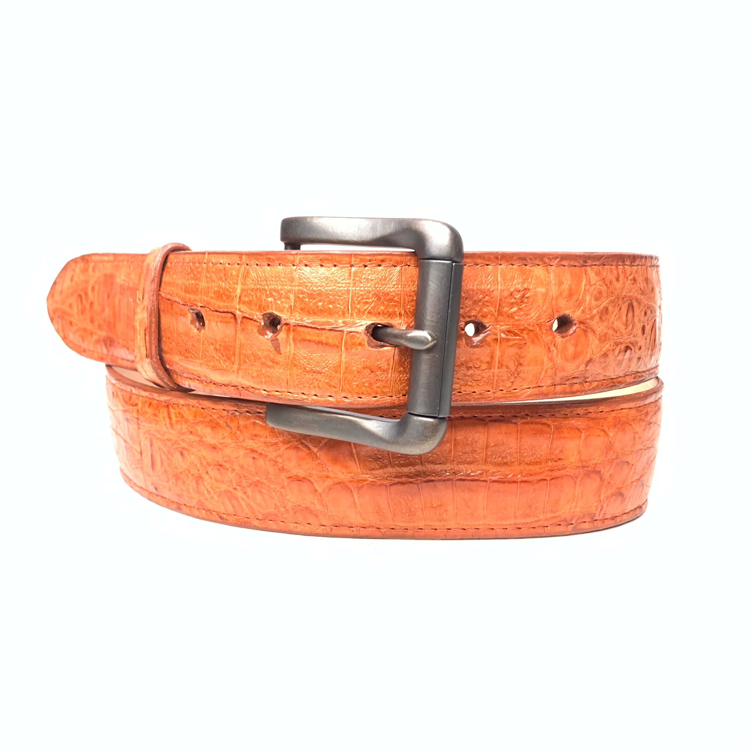 Safari Men's Cognac Crocodile Belt - Dudes Boutique