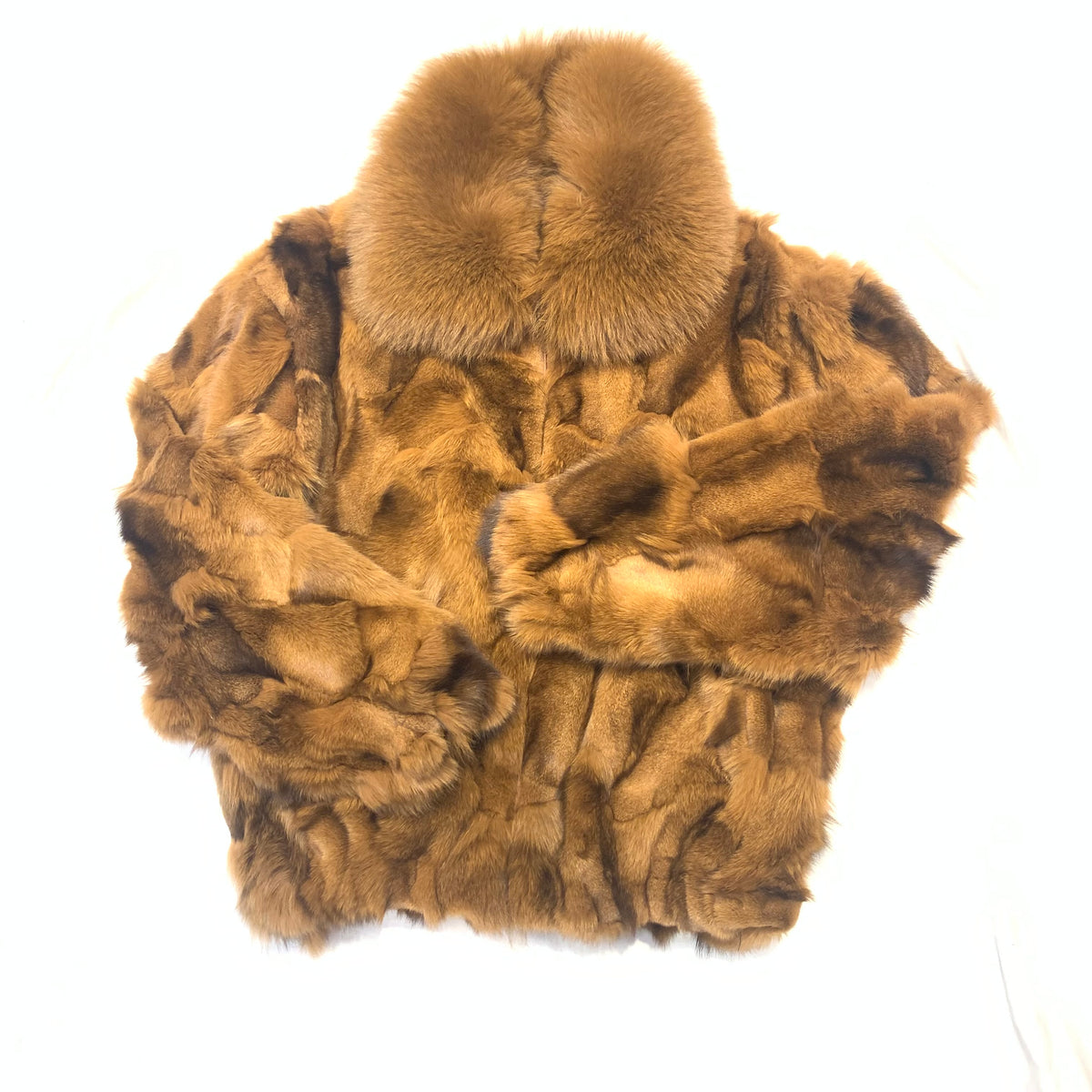 Kashani Men's Whisky Fox Fur  Bomber Coat - Dudes Boutique