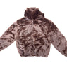 Kashani Dark Brown Rabbit Fur Hooded Bomber Jacket - Dudes Boutique