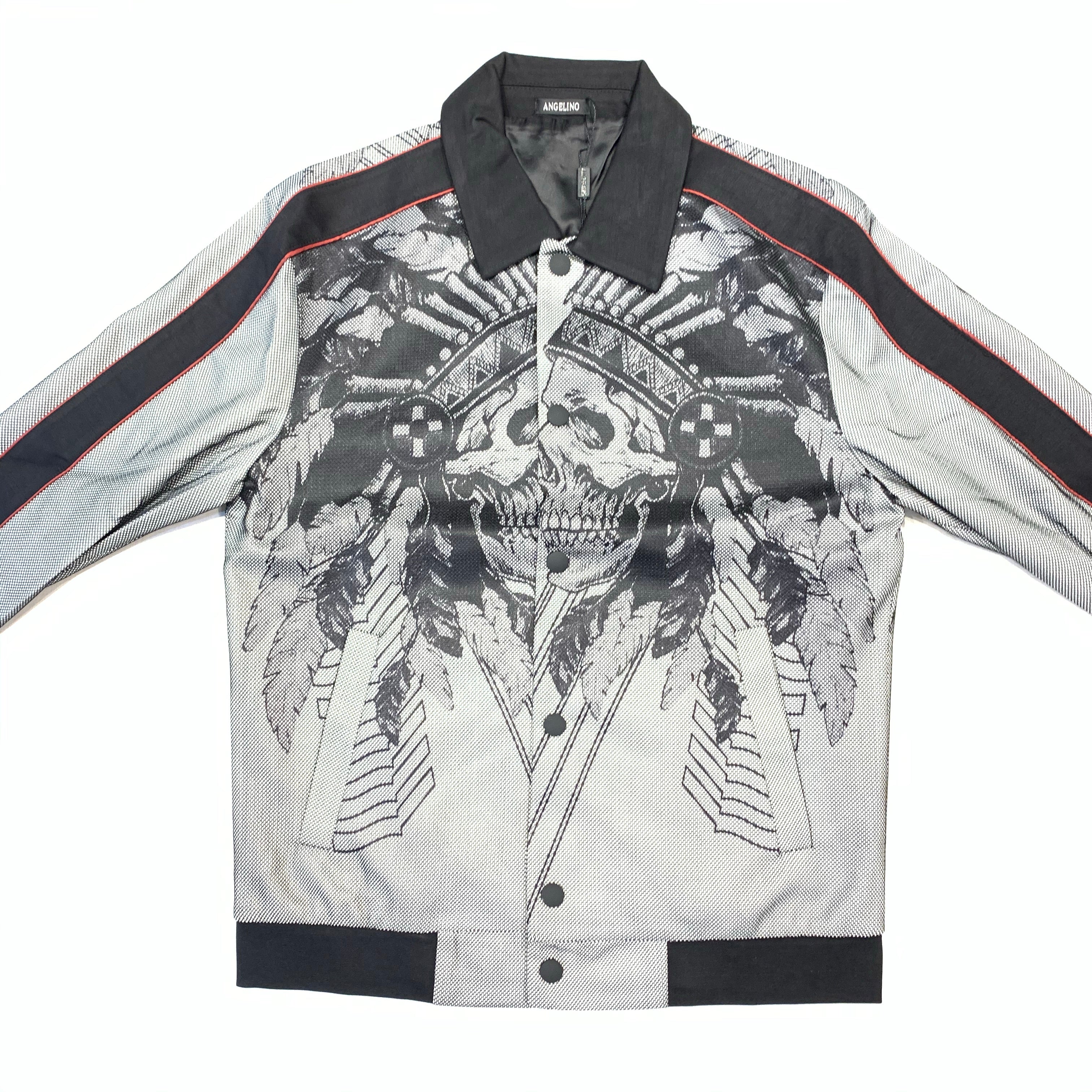 Angelino Monochrome Skull Light weight Spring Jacket - Dudes Boutique