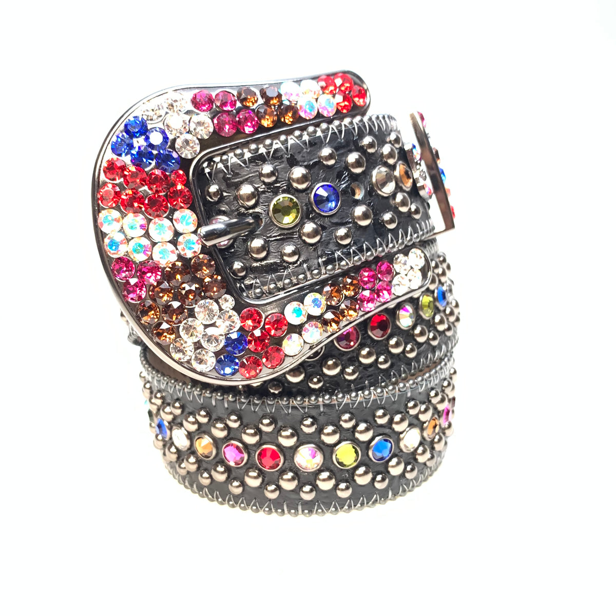 b.b. Simon Multicolored Fully Loaded Crystal Belt - Dudes Boutique