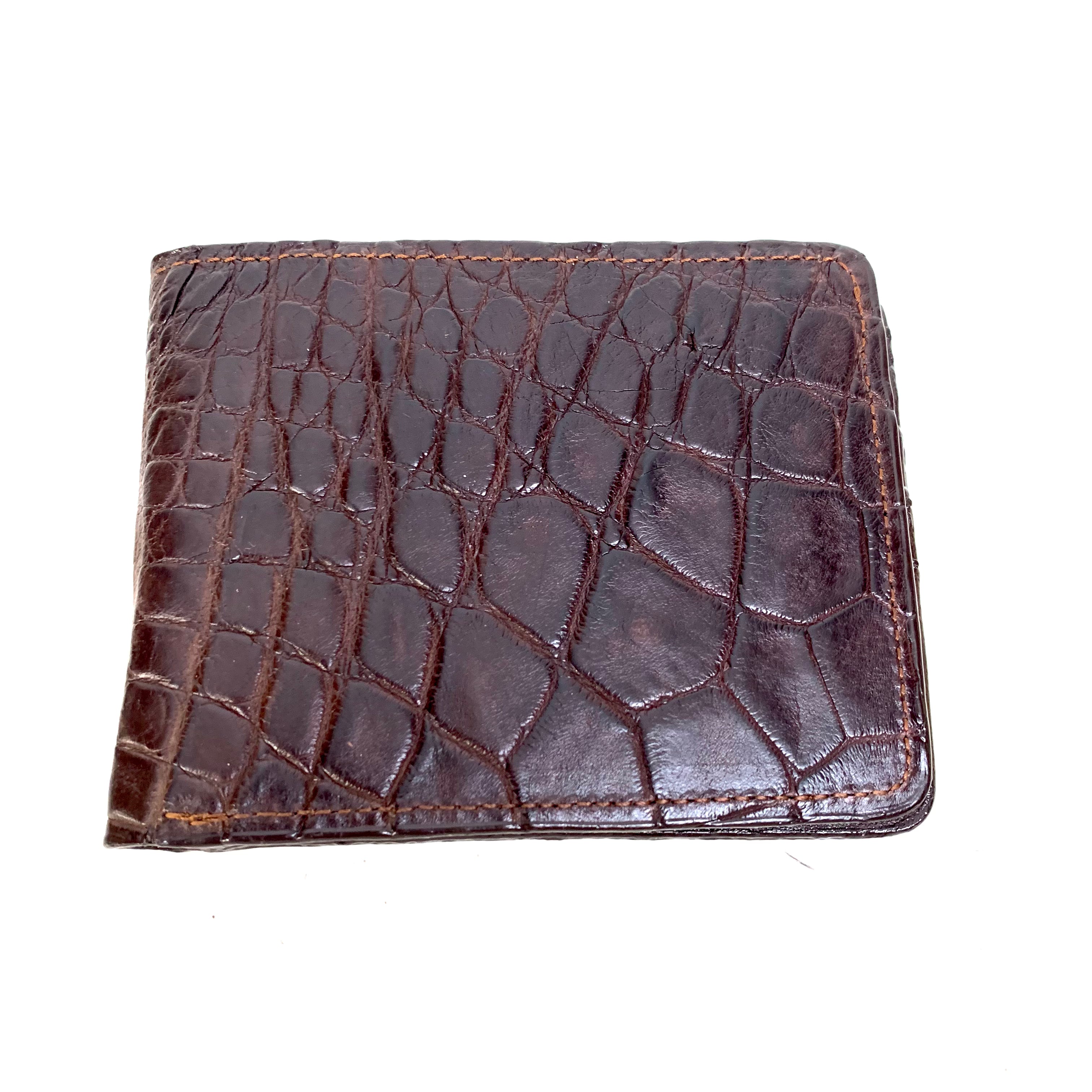 Kashani Brown Soft Alligator Belly Bi-Fold Wallet - Dudes Boutique