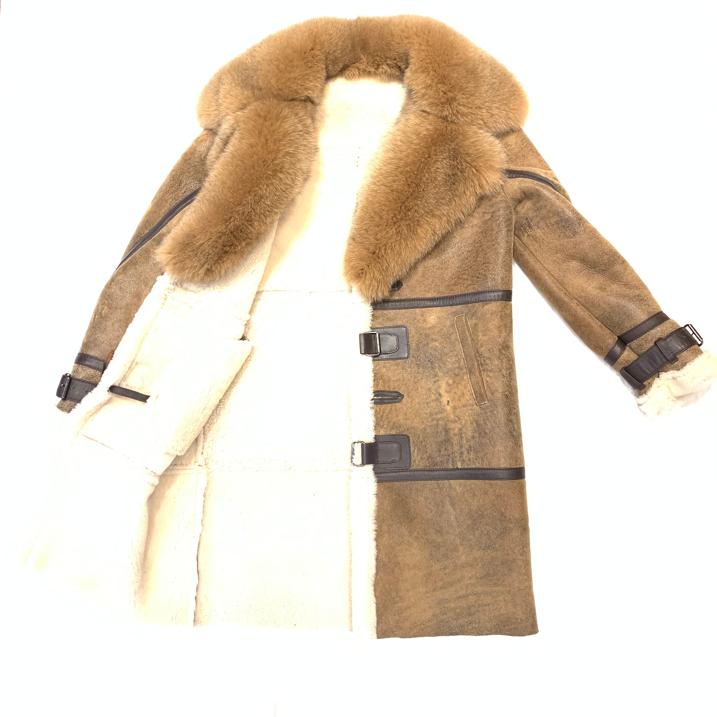 Daniels Leather Whiskey Fox 3/4 Shearling Jacket - Dudes Boutique