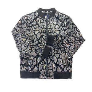 Barya NewYork Silver Black Crystal Bomber Jacket - Dudes Boutique