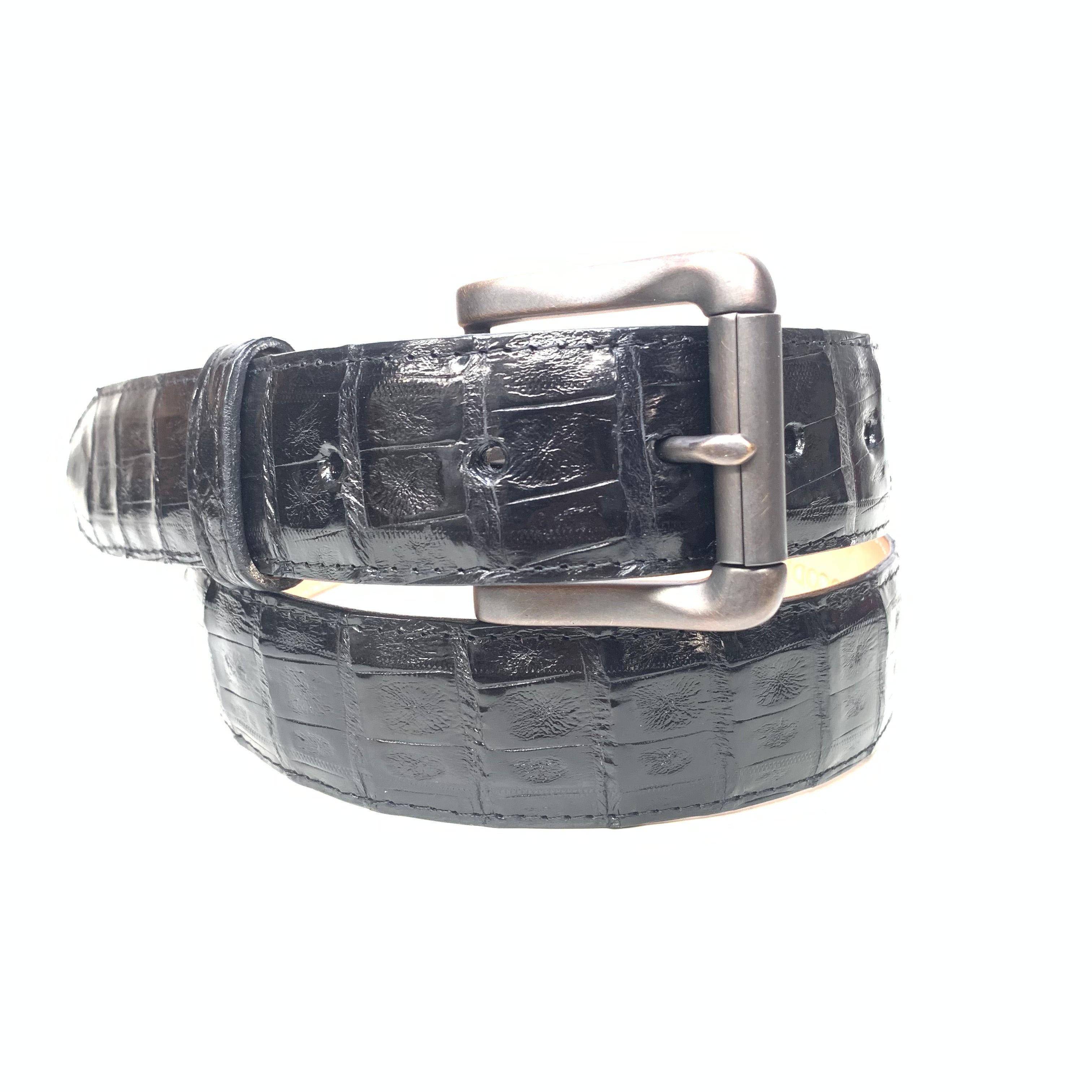 Safari Men's Black Crocodile Belt - Dudes Boutique