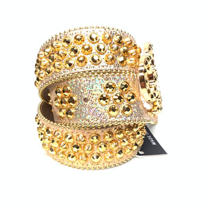 b.b. Simon Knuckle Double Gold Crystal Belt - Dudes Boutique