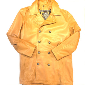 Kashani Men's Peanut Butter Lambskin Peacoat - Dudes Boutique