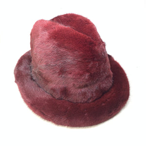 Kashani Wine Full Mink Fur Top Hat - Dudes Boutique